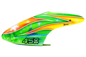 Airbrush Fiberglass Green X-mas Canopy - BLADE 450X/3D